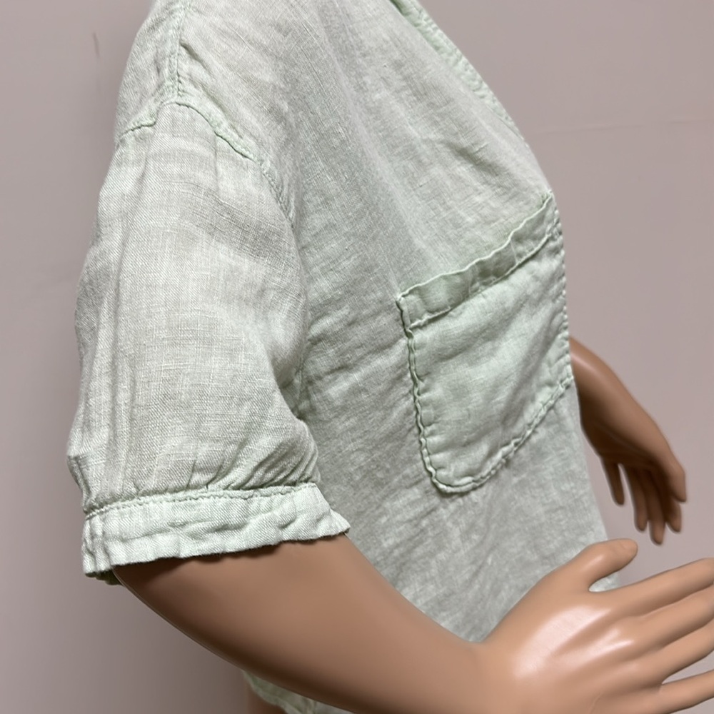 Zara Button Front Crop Top With Pockets - image 6